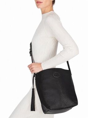 M.I.L.A NWT 100% Leather Crossbody Black Bag
